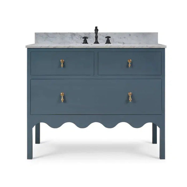 Chloe Single Vanity w/ Sink & Marble Top-Blue Hand Home