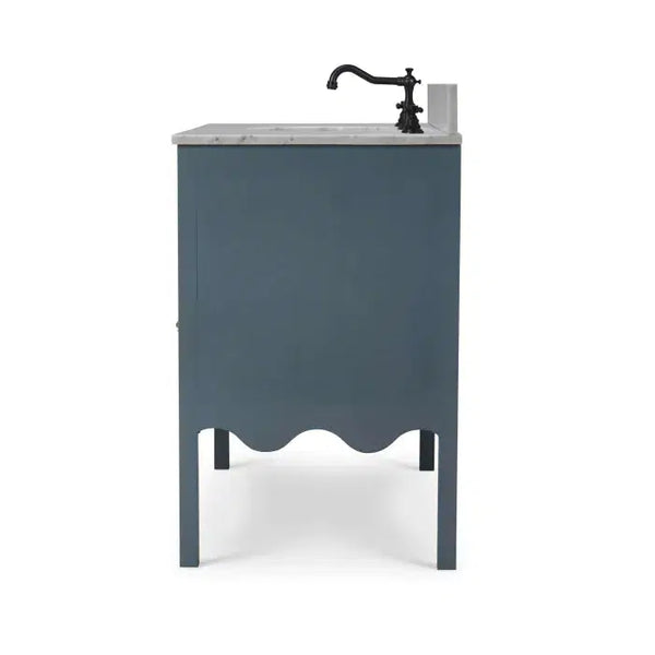 Chloe Single Vanity w/ Sink & Marble Top-Blue Hand Home