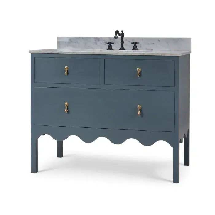 Chloe Single Vanity w/ Sink & Marble Top-Blue Hand Home