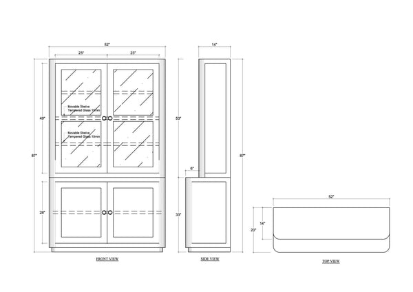 Corte Display Cabinet-Blue Hand Home