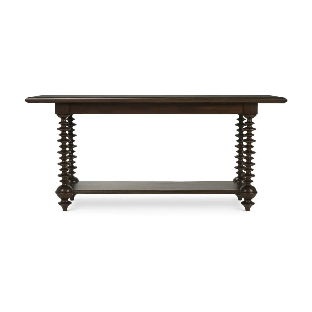 Milano Console Table In Walnut-Blue Hand Home