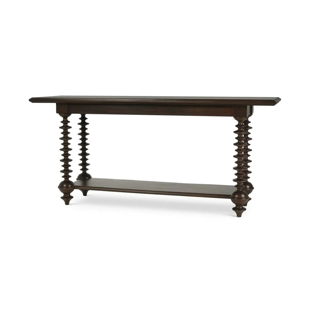 Milano Console Table In Walnut-Blue Hand Home