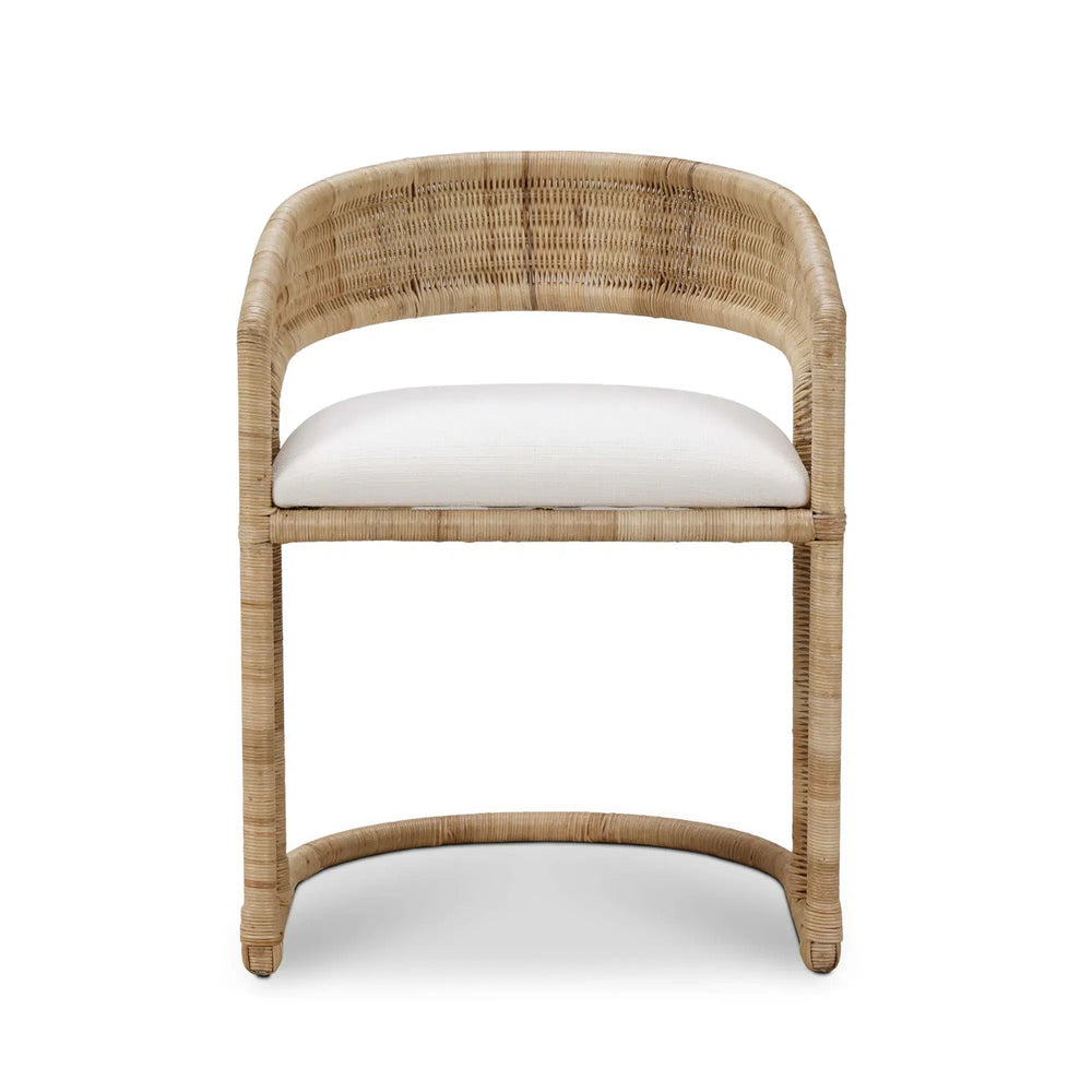 Hampton Rattan Dining Chair-Blue Hand Home
