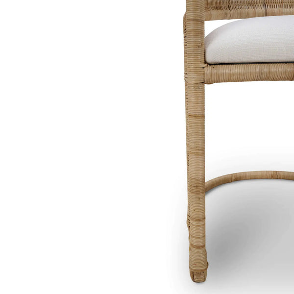 Hampton Rattan Dining Chair-Blue Hand Home