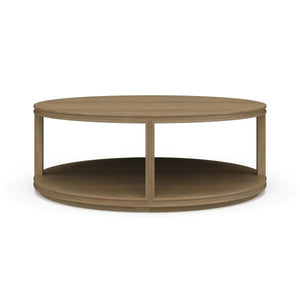 Cohan Round Coffee Table w/ Wood Shelf-Blue Hand Home