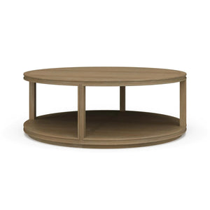 Cohan Round Coffee Table w/ Wood Shelf-Blue Hand Home
