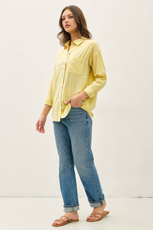 Cotton Blend Light Weight Oversized Classic Shirt-Blue Hand Home