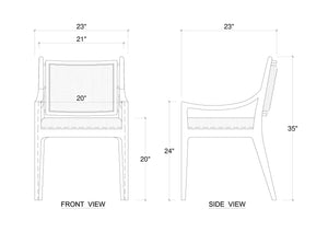 Milano Dining Chair w/ Upholstered Seat & Back-Blue Hand Home