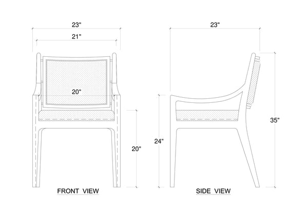Milano Dining Chair w/ Upholstered Seat & Back-Blue Hand Home