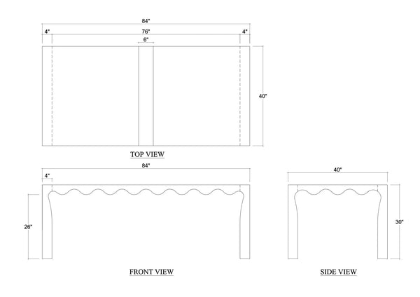 Chloe Dining Table 84''-Blue Hand Home