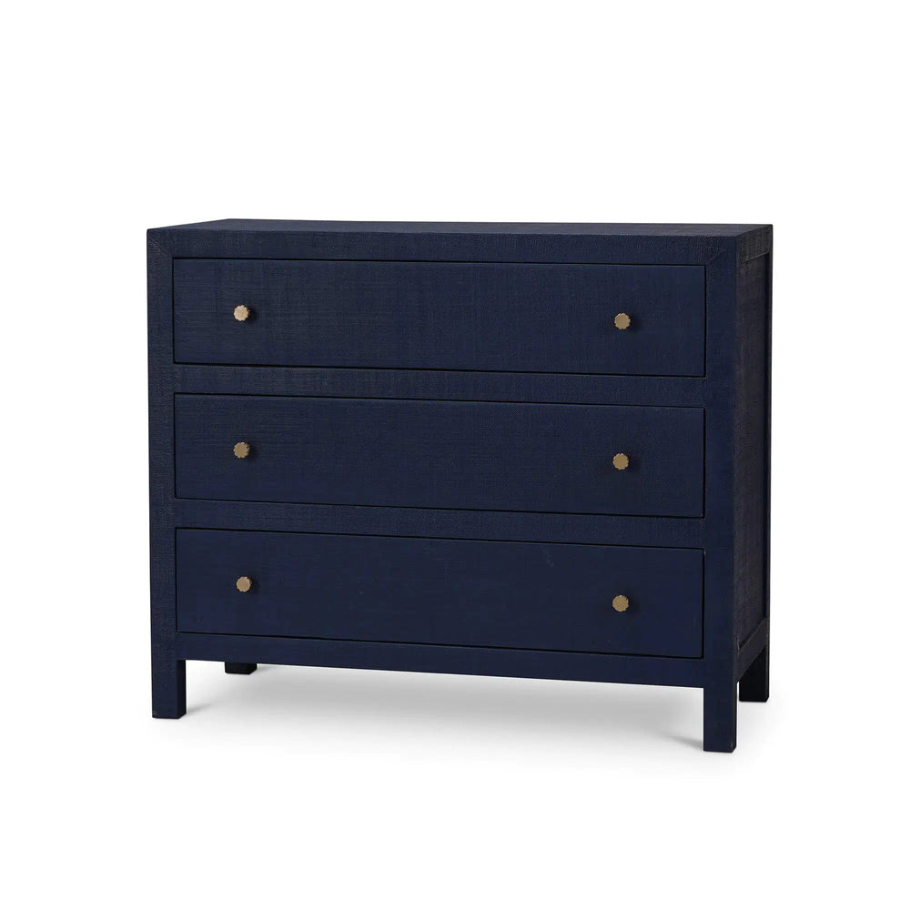 Kagu 3 Drawer Dresser w/ Raffia-Blue Hand Home