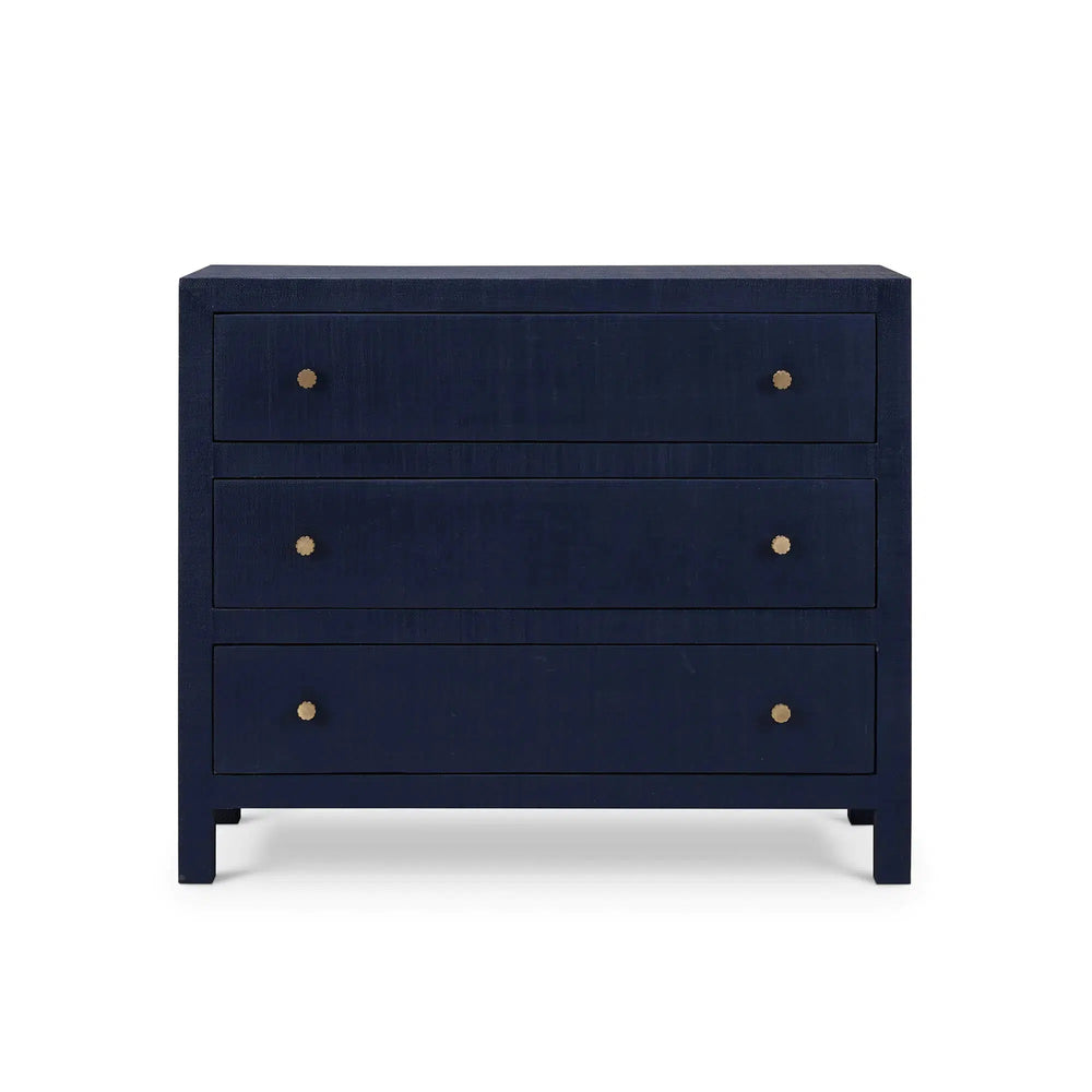 Kagu 3 Drawer Dresser w/ Raffia-Blue Hand Home