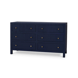 Kagu 6 Drawer Dresser w/ Raffia-Blue Hand Home