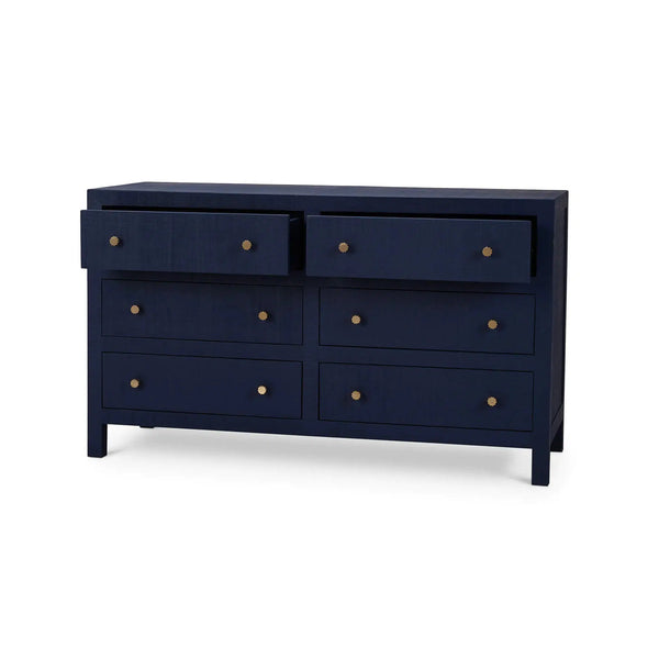 Kagu 6 Drawer Dresser w/ Raffia-Blue Hand Home