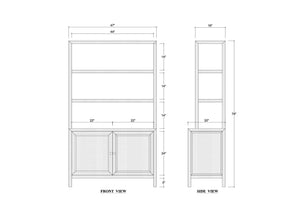 Kagu Open Hutch w/ Raffia-Blue Hand Home