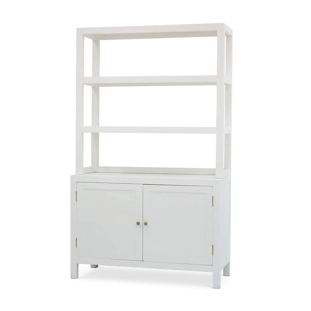 Kagu Open Hutch w/ Raffia-Blue Hand Home