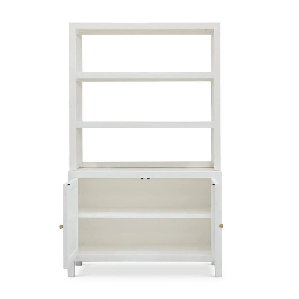 Kagu Open Hutch w/ Raffia-Blue Hand Home