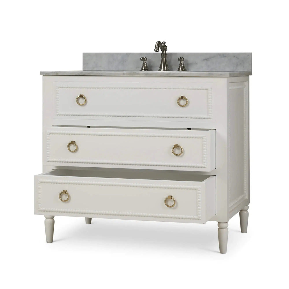 Cholet Single Vanity w/ Sink & Marble Top-Blue Hand Home