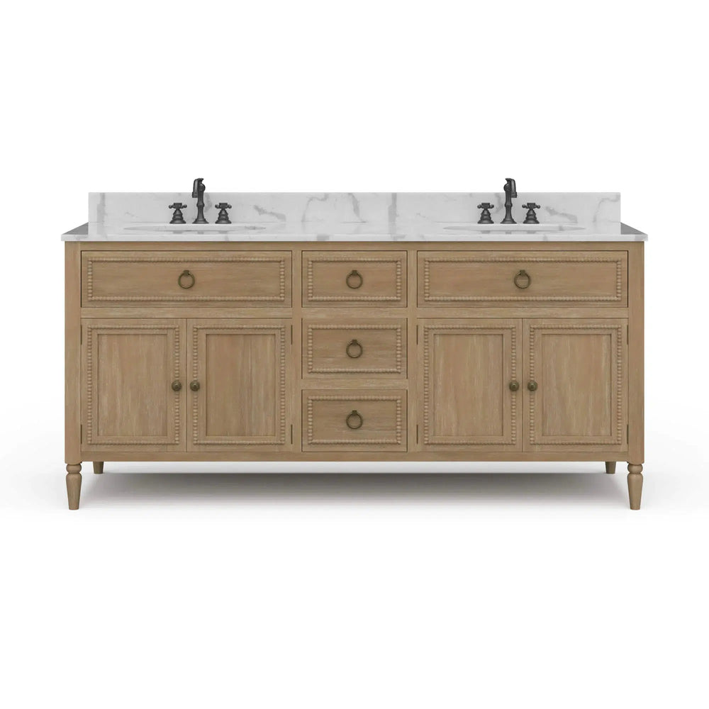 Cholet Double Vanity w/ Sink & Marble Top-Blue Hand Home