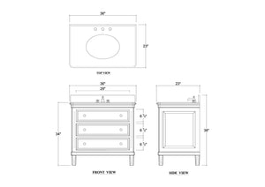Hayward Single Vanity w/ Sink & Marble Top-Blue Hand Home