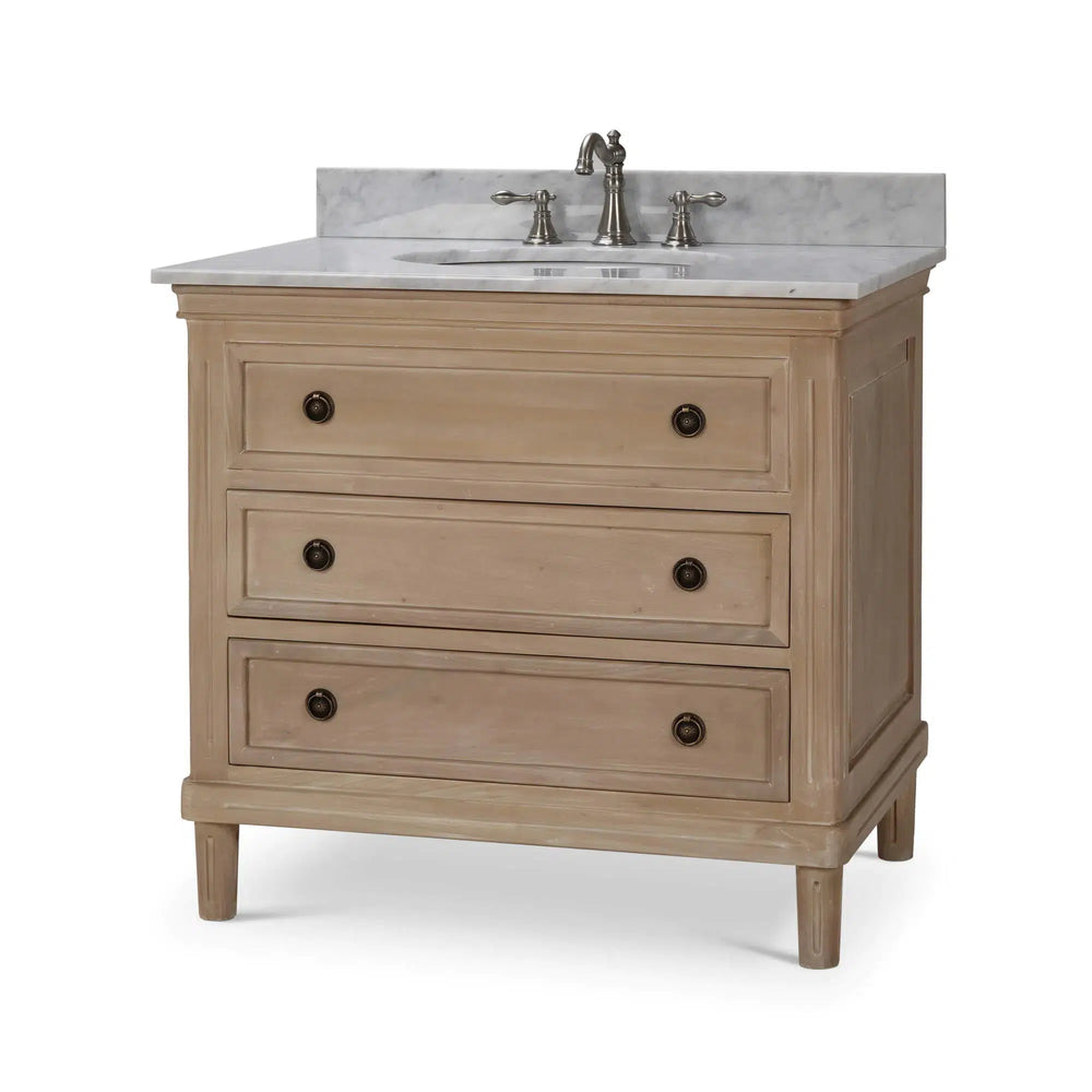 Hayward Single Vanity w/ Sink & Marble Top-Blue Hand Home