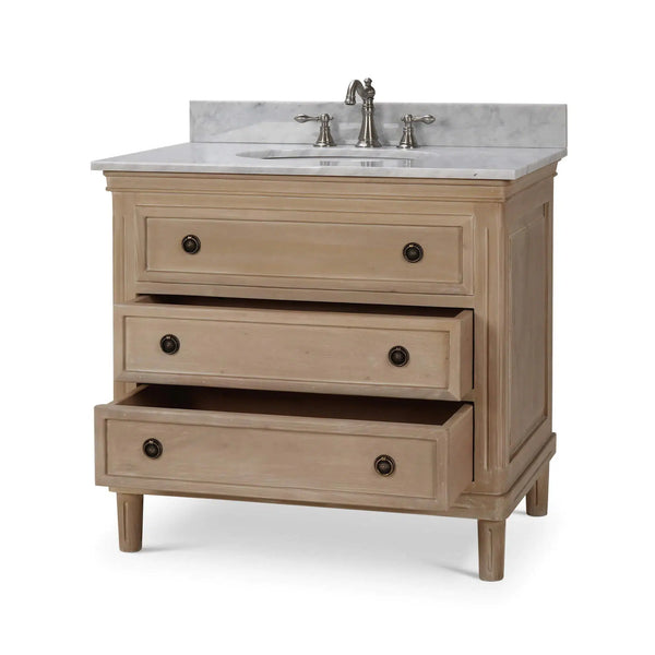 Hayward Single Vanity w/ Sink & Marble Top-Blue Hand Home