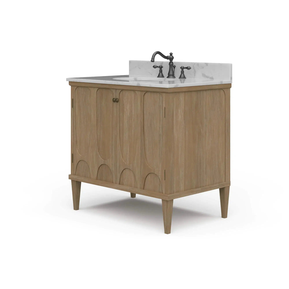 Eclipse Single Vanity w/ Sink & Marble Top-Blue Hand Home