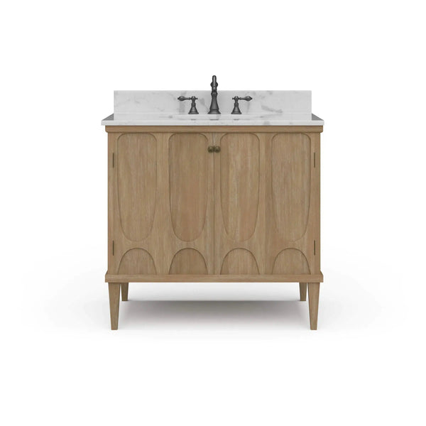 Eclipse Single Vanity w/ Sink & Marble Top-Blue Hand Home