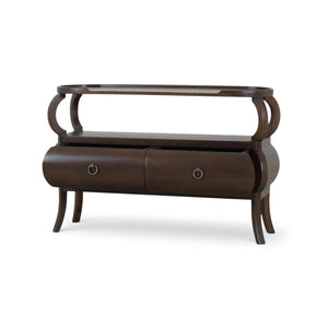 Savannah Console Table w/ 2 Drawers in Walnut-Blue Hand Home