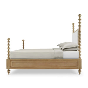 Milano Upholstered King Bed In Fruitwood W/ Arctic White Performance Fabric-Blue Hand Home