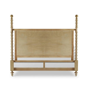 Milano Upholstered King Bed In Fruitwood W/ Arctic White Performance Fabric-Blue Hand Home