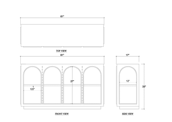 Vannes Crescent Console-Blue Hand Home