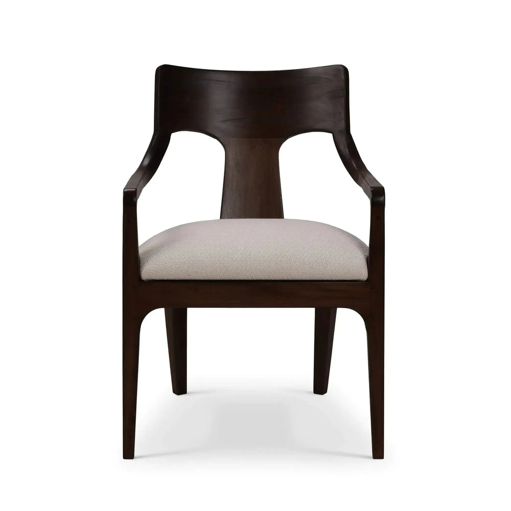 Colorado Dining Chair In Walnut W/ Smoke Performance Fabric-Blue Hand Home