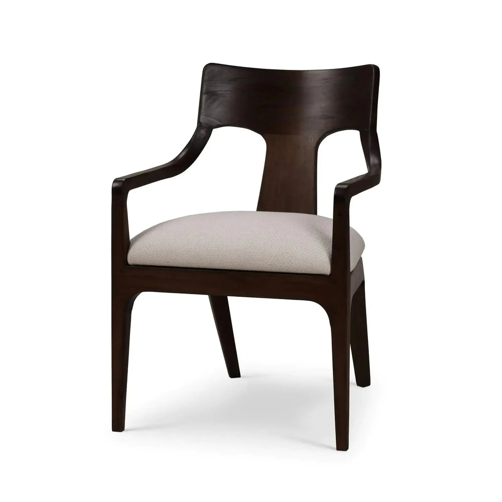 Colorado Dining Chair In Walnut W/ Smoke Performance Fabric-Blue Hand Home