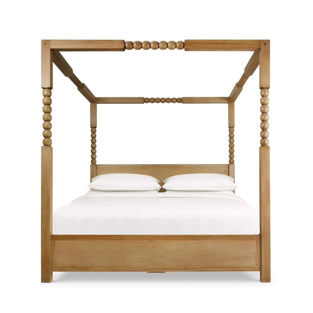 Cholet Poster King Bed In Fruitwood-Blue Hand Home