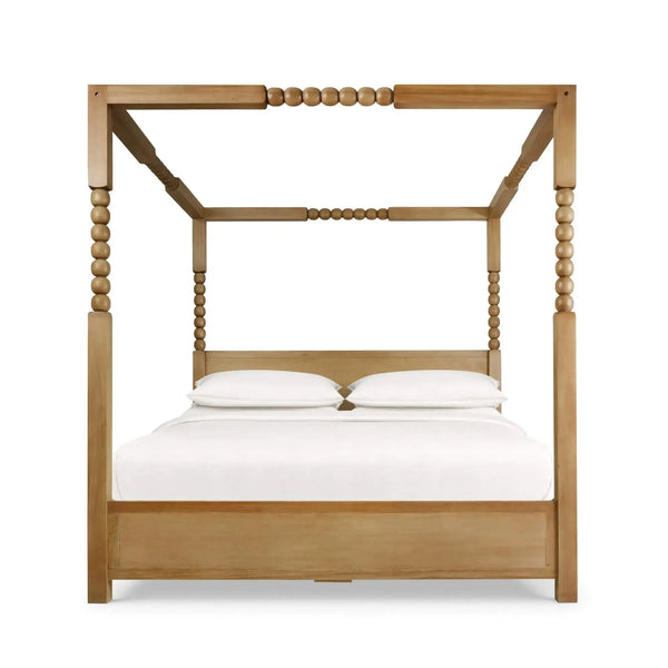 Cholet Poster King Bed In Fruitwood-Blue Hand Home