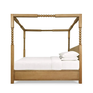 Cholet Poster King Bed In Fruitwood-Blue Hand Home