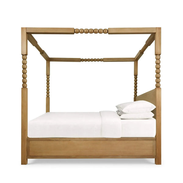 Cholet Poster King Bed In Fruitwood-Blue Hand Home