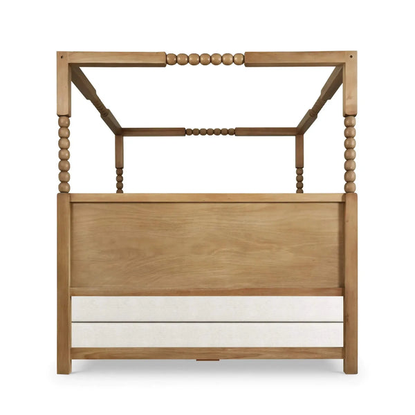 Cholet Poster King Bed In Fruitwood-Blue Hand Home