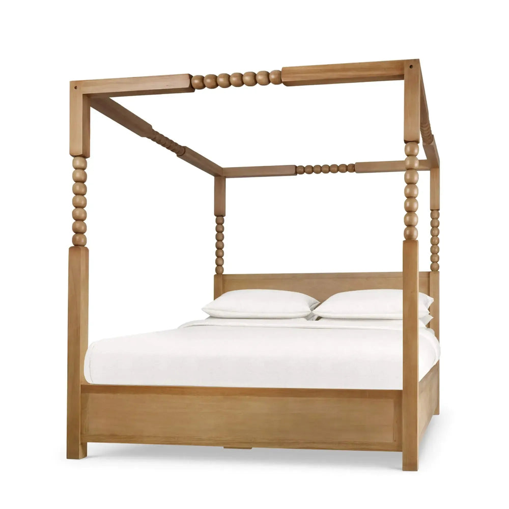 Cholet Poster King Bed In Fruitwood-Blue Hand Home