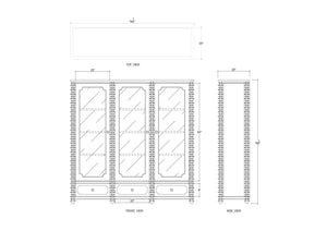 Milano Bookcase w/ 3 Glass Doors-Blue Hand Home