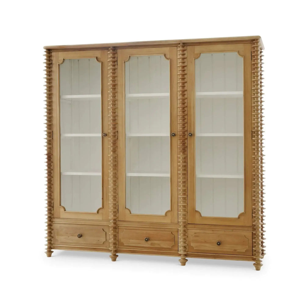 Milano Bookcase w/ 3 Glass Doors-Blue Hand Home