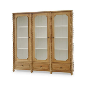 Milano Bookcase w/ 3 Glass Doors-Blue Hand Home