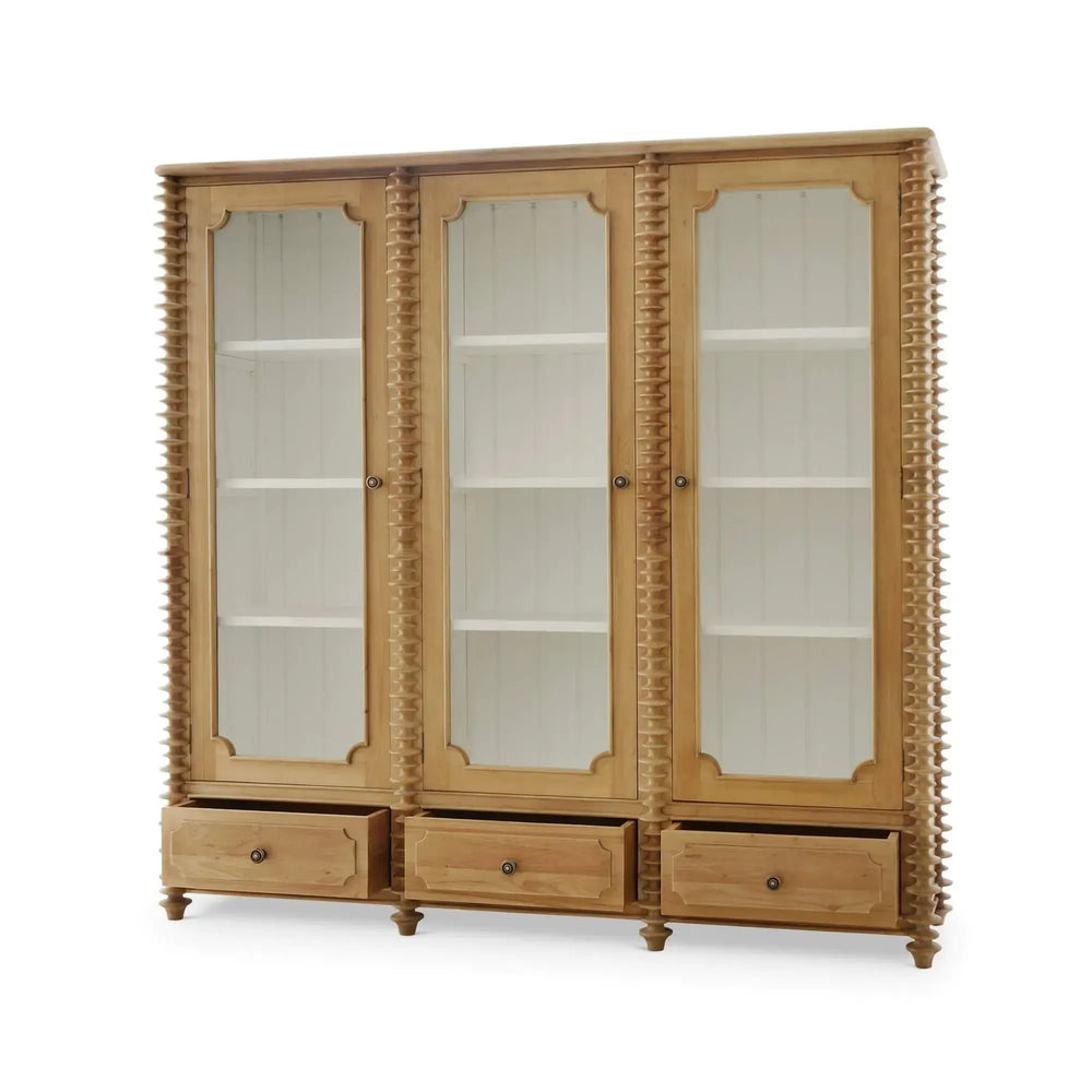 Milano Bookcase w/ 3 Glass Doors-Blue Hand Home