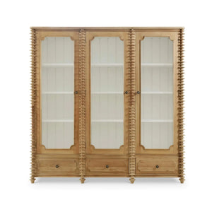 Milano Bookcase w/ 3 Glass Doors-Blue Hand Home