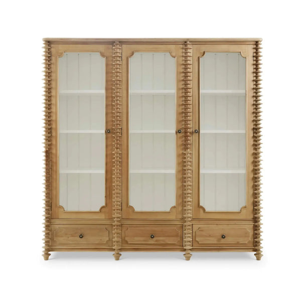 Milano Bookcase w/ 3 Glass Doors-Blue Hand Home