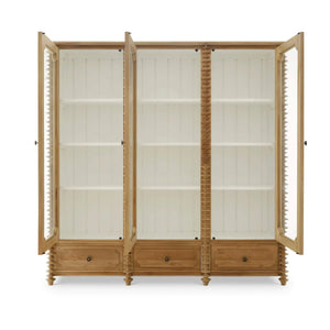 Milano Bookcase w/ 3 Glass Doors-Blue Hand Home