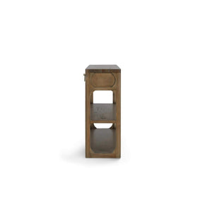 Corte Open Console Table w/ 2 Drawers in Straw Wash-Blue Hand Home