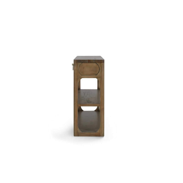Corte Open Console Table w/ 2 Drawers in Straw Wash-Blue Hand Home