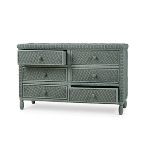 Oasis Rattan 6 Drawer Dresser-Blue Hand Home